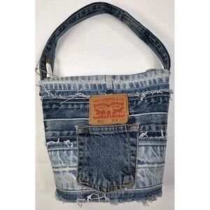 Upcycled‎ Vintage Levi's 501 Denim Jeans Purse Bag Handmade Boho Zippered